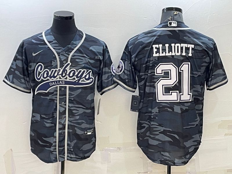 Men Dallas Cowboys 21 Elliott Camo 2022 Nike Co branded NFL Jerseys